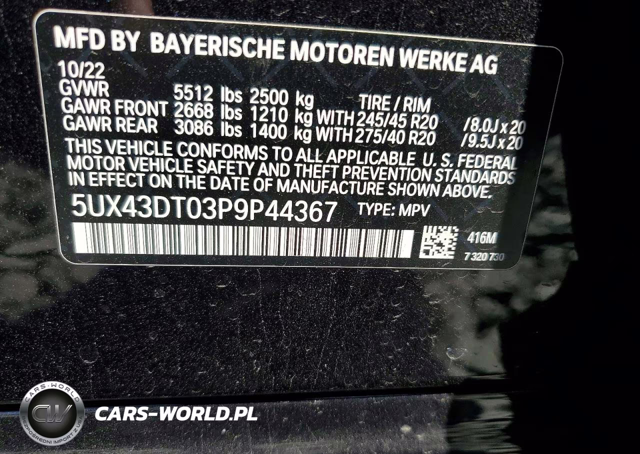 2023 BMW X4 M40I VIN:5UX43DT03P9P44367 - 13
