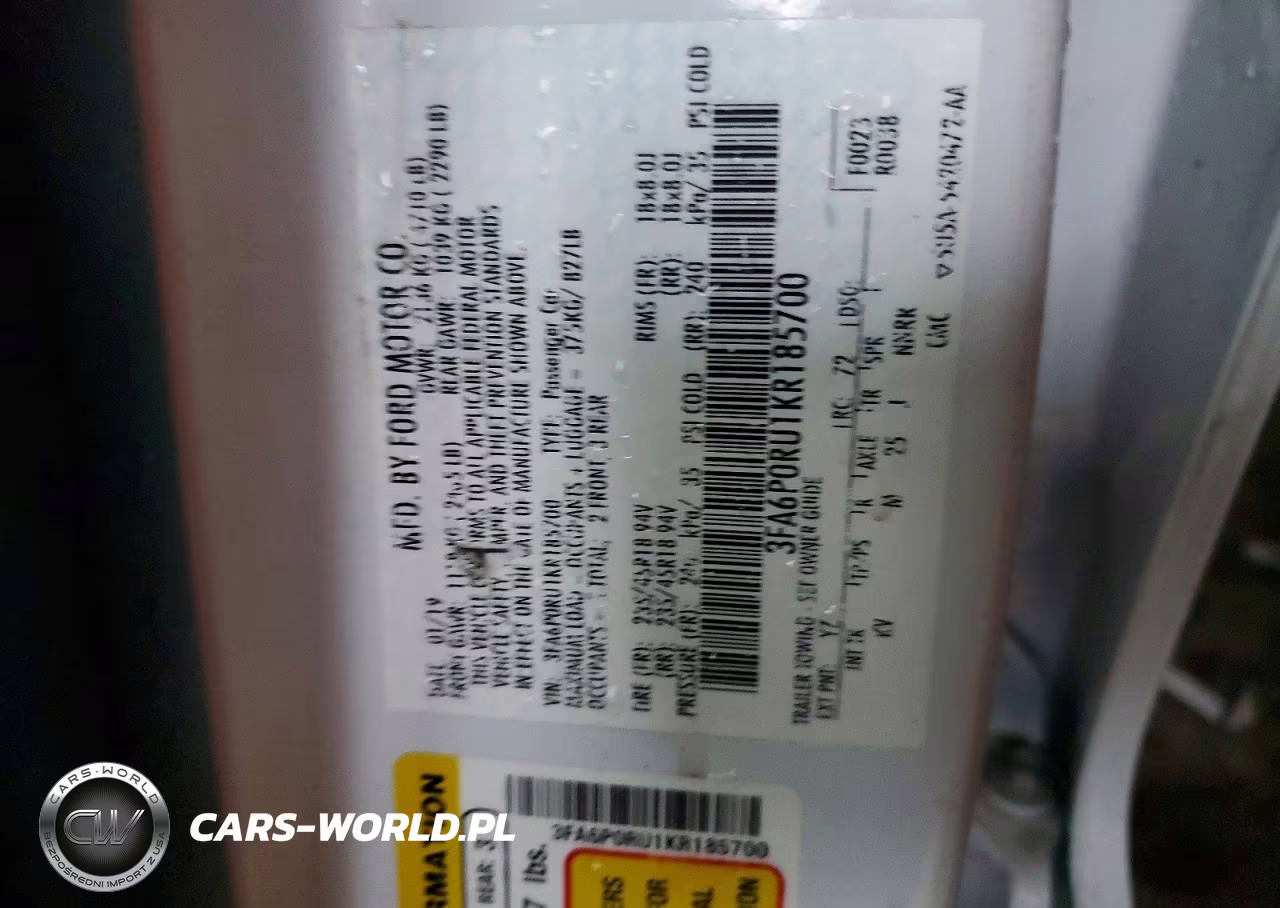 2019 Ford Fusion Titanium VIN:3FA6P0RU1KR185700 - 12