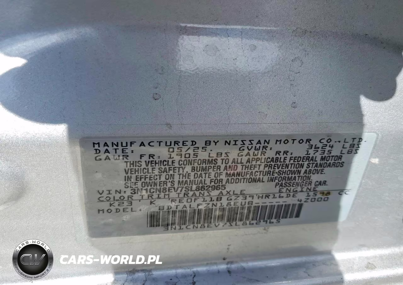 2025 Nissan Versa Sv VIN:3N1CN8EV7SL862965 - 12