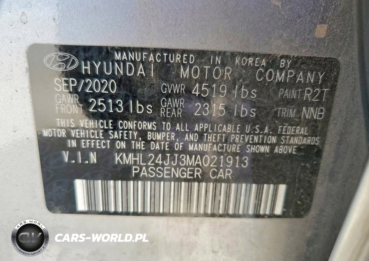 2021 Hyundai Sonata Hybrid Blue VIN:KMHL24JJ3MA021913 - 13
