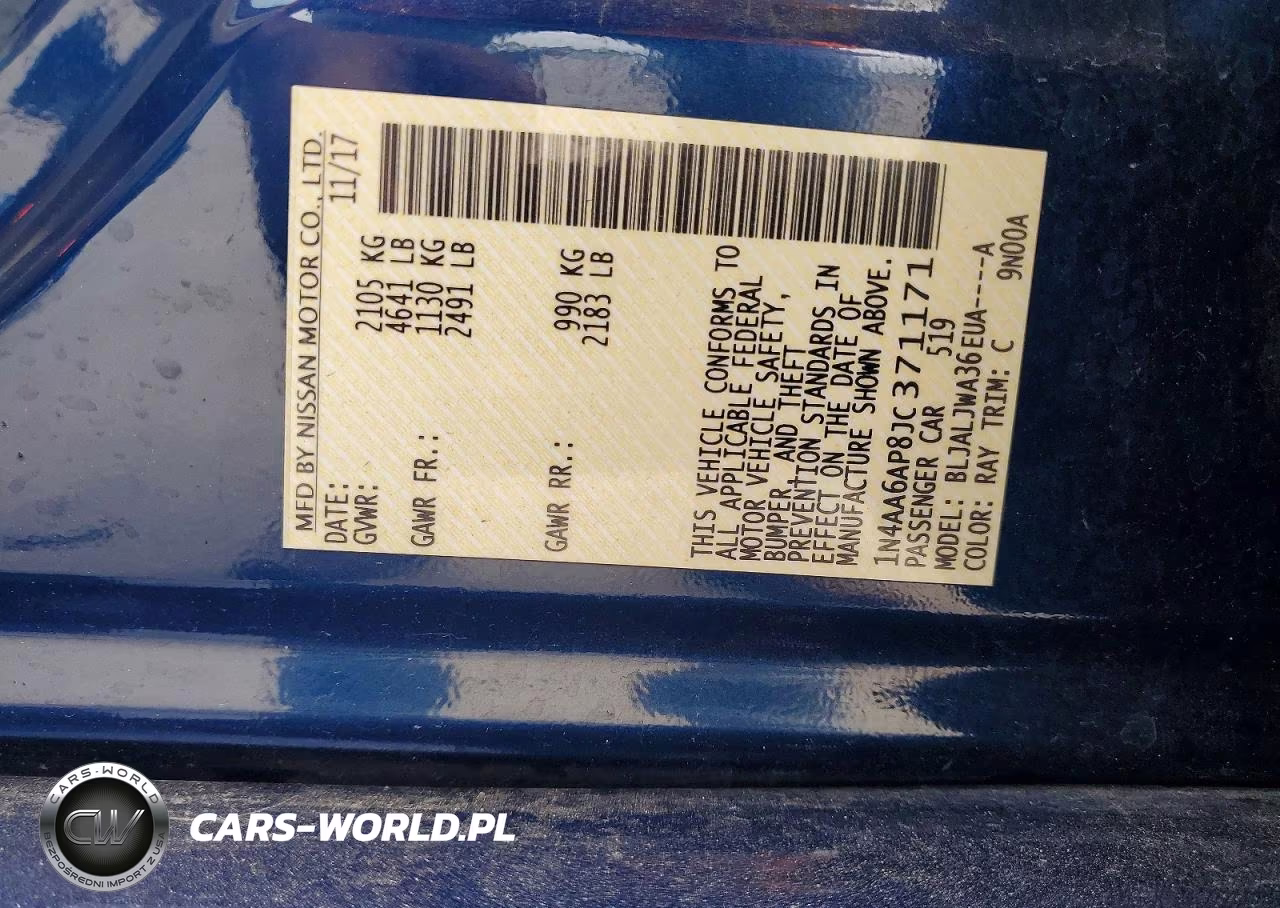 2018 Nissan Maxima 3.5 Sv VIN:1N4AA6AP8JC371171 - 12