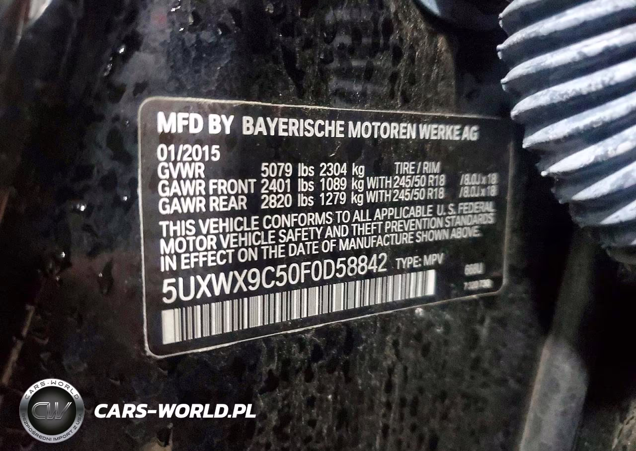 2015 BMW X3 xDrive28I VIN:5UXWX9C50F0D58842 - 13