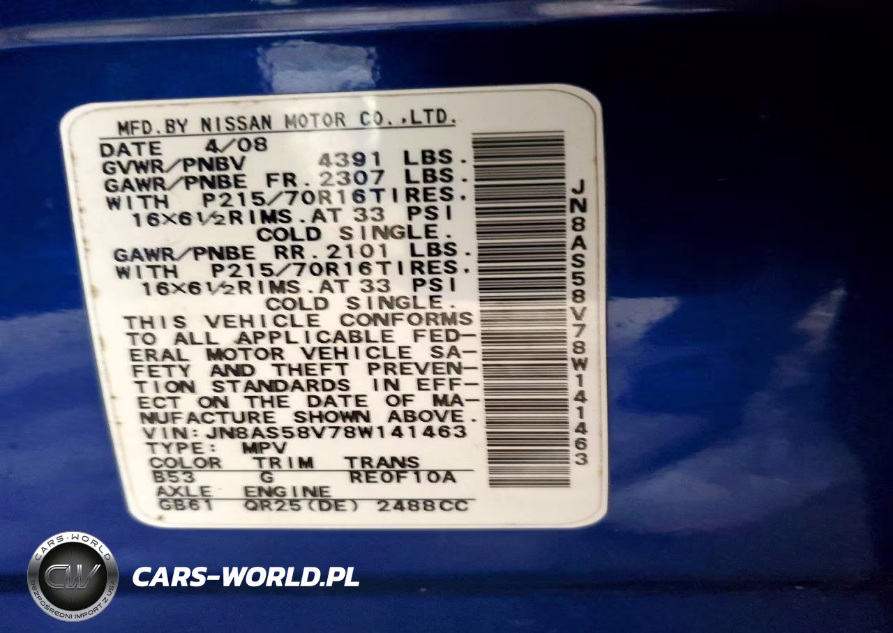 2008 Nissan Rogue S VIN:JN8AS58V78W141463 - 13