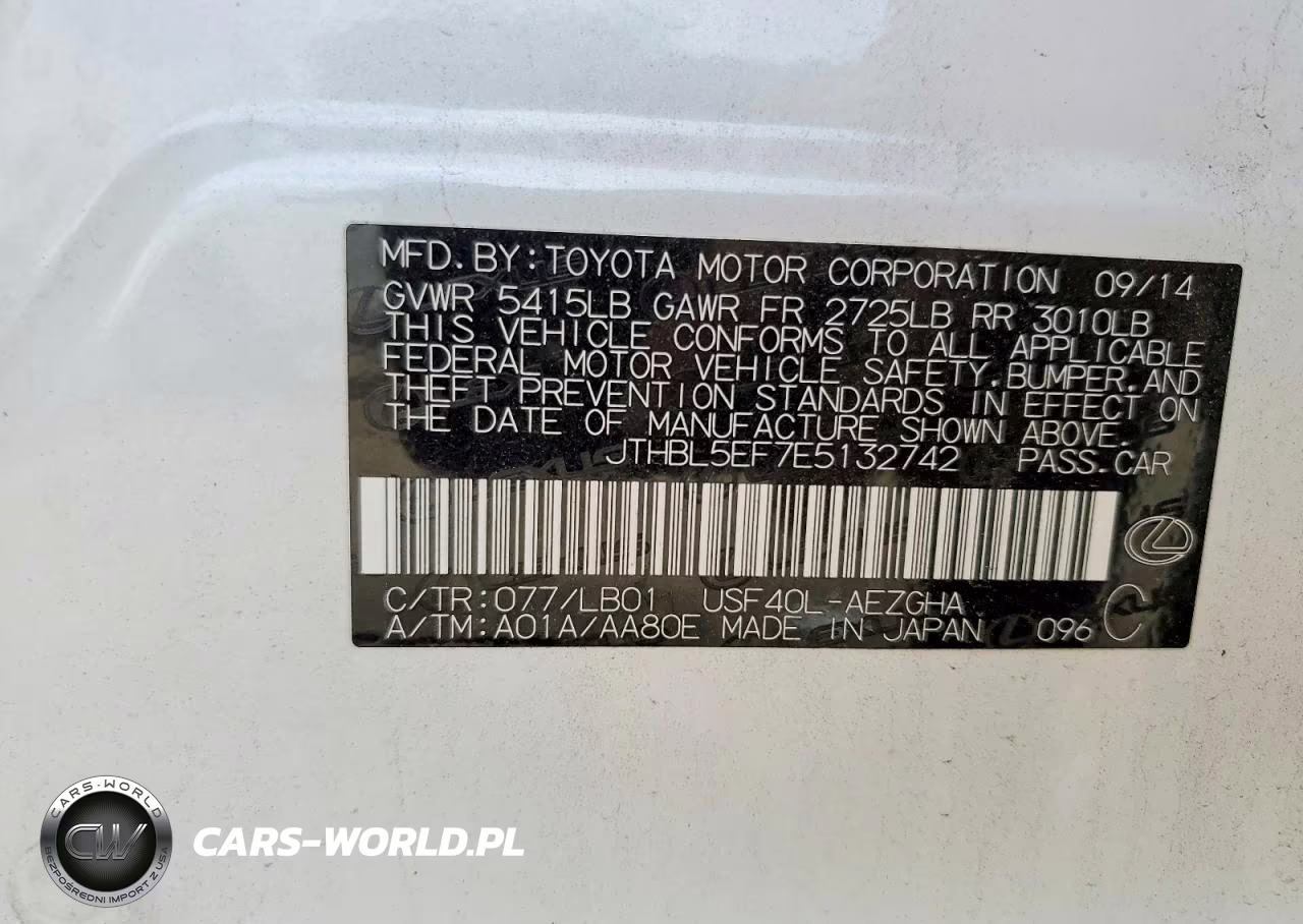 2014 Lexus Ls 460 VIN:JTHBL5EF7E5132742 - 13