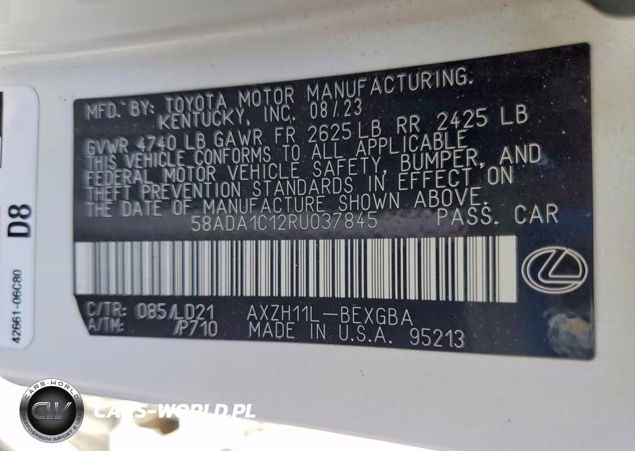 2024 Lexus Es 300H Base VIN:58ADA1C12RU037845 - 12