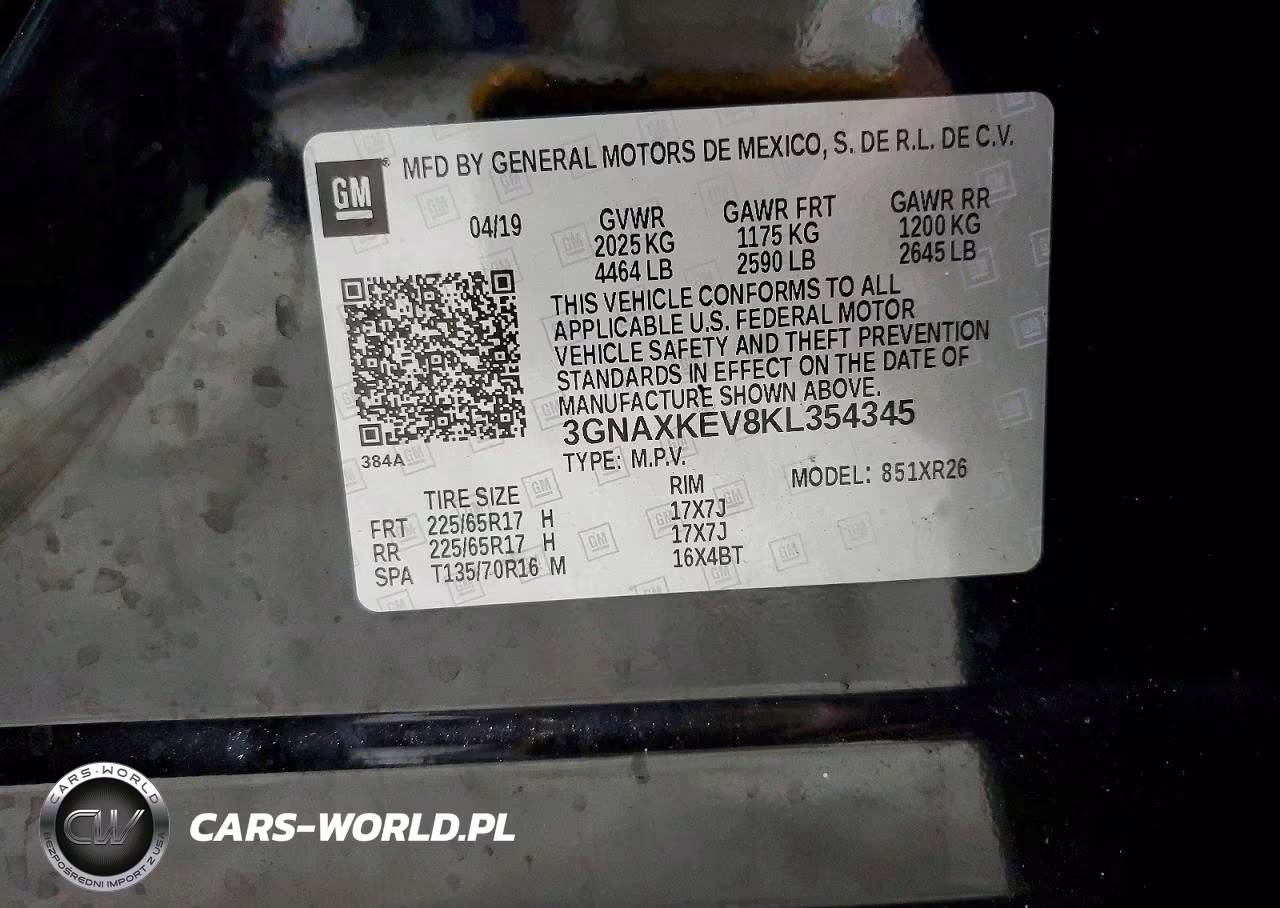 2019 Chevrolet Equinox Lt VIN:3GNAXKEV8KL354345 - 13