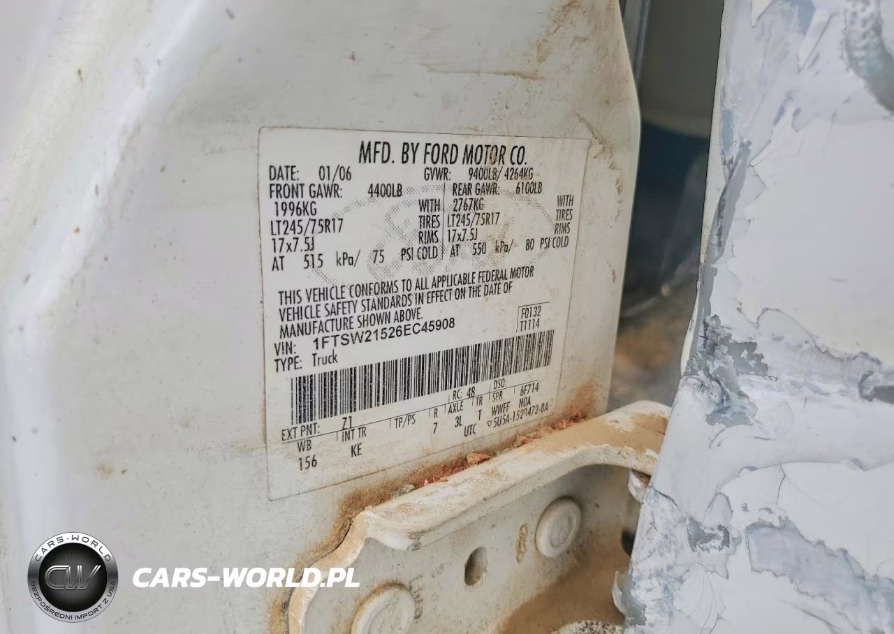 2006 Ford F250 Super Duty VIN:1FTSW21526EC45908 - 13
