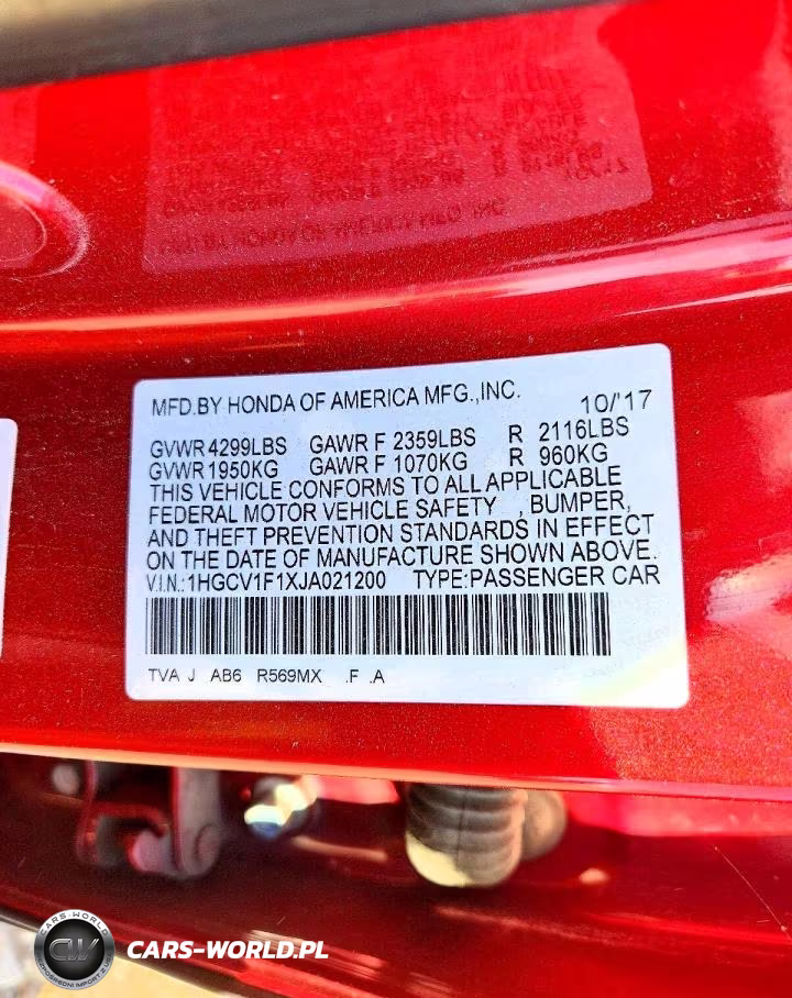 2018 Honda Accord Lx VIN:1HGCV1F1XJA021200 - 12
