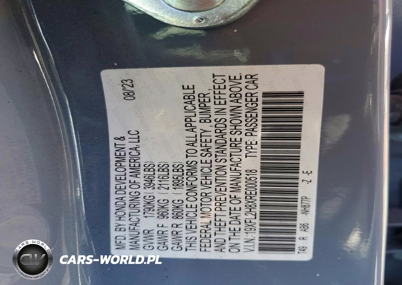 2024 Honda Civic Sport VIN:19XFL2H8XRE000518 - 12
