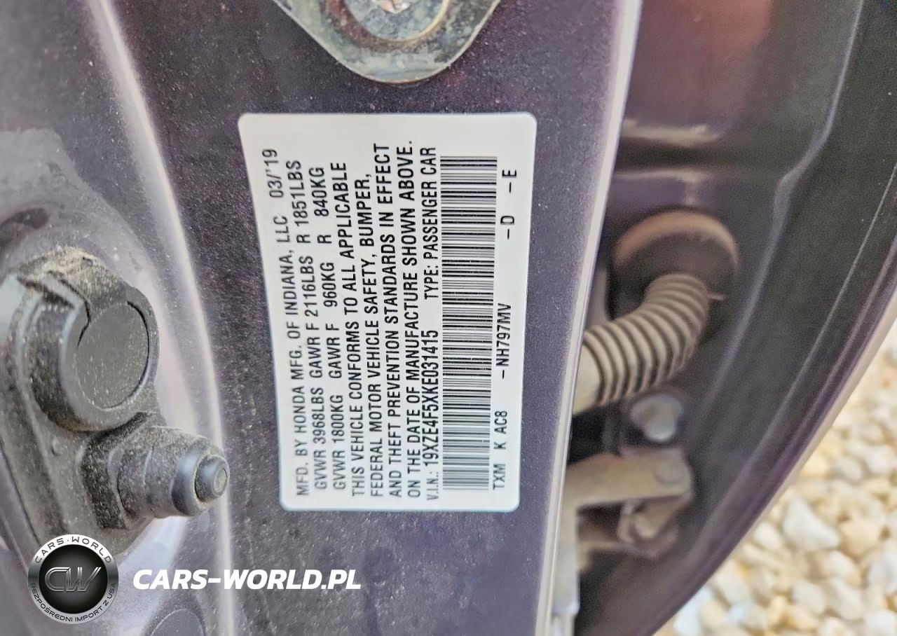 2019 Honda Insight Ex VIN:19XZE4F5XKE031415 - 12