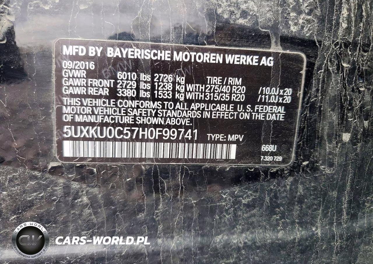 2017 BMW X6 Sdrive35I VIN:5UXKU0C57H0F99741 - 12