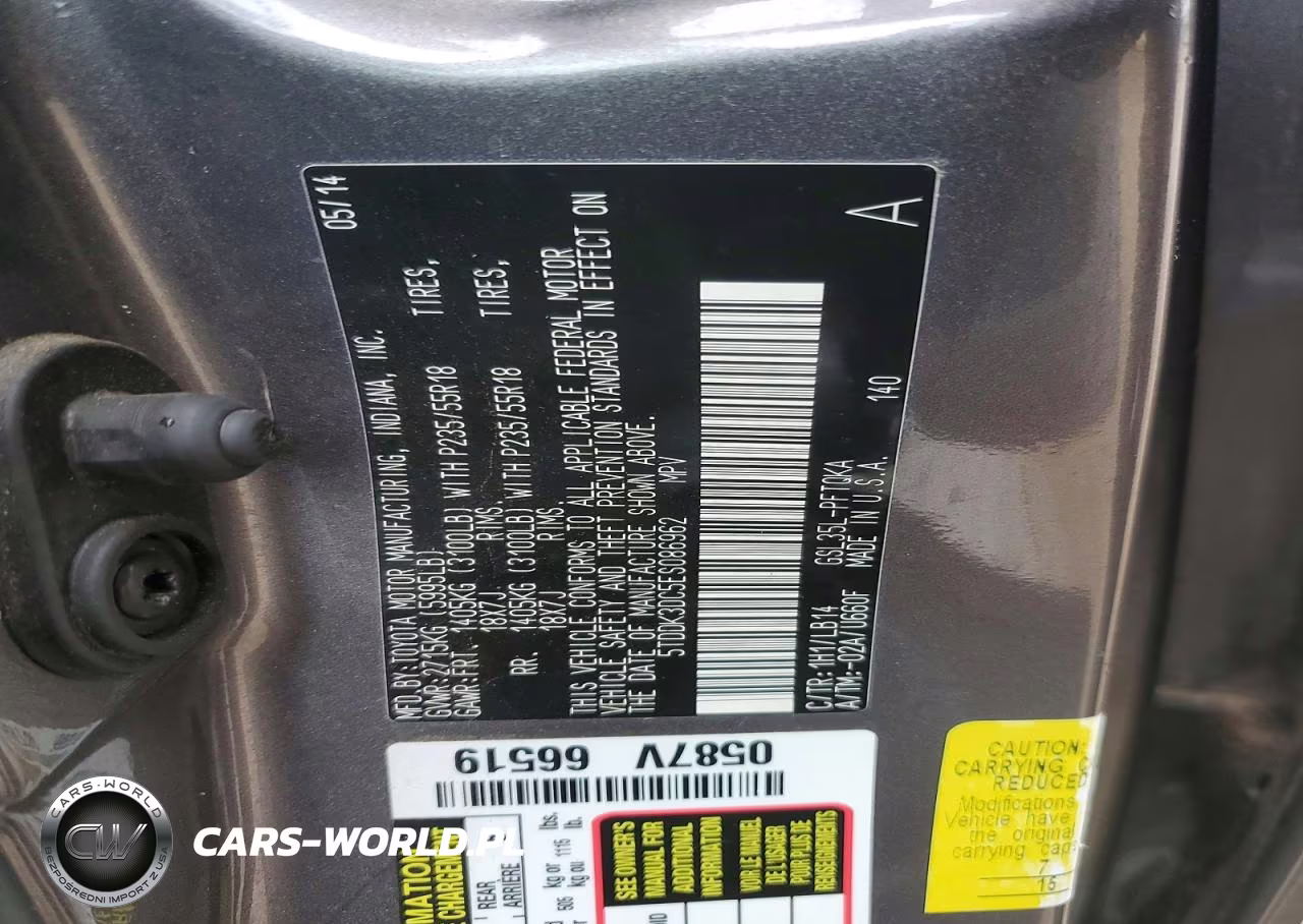 2014 Toyota Sienna Xle 7-Passenger VIN:5TDDK3DC5ES086962 - 14