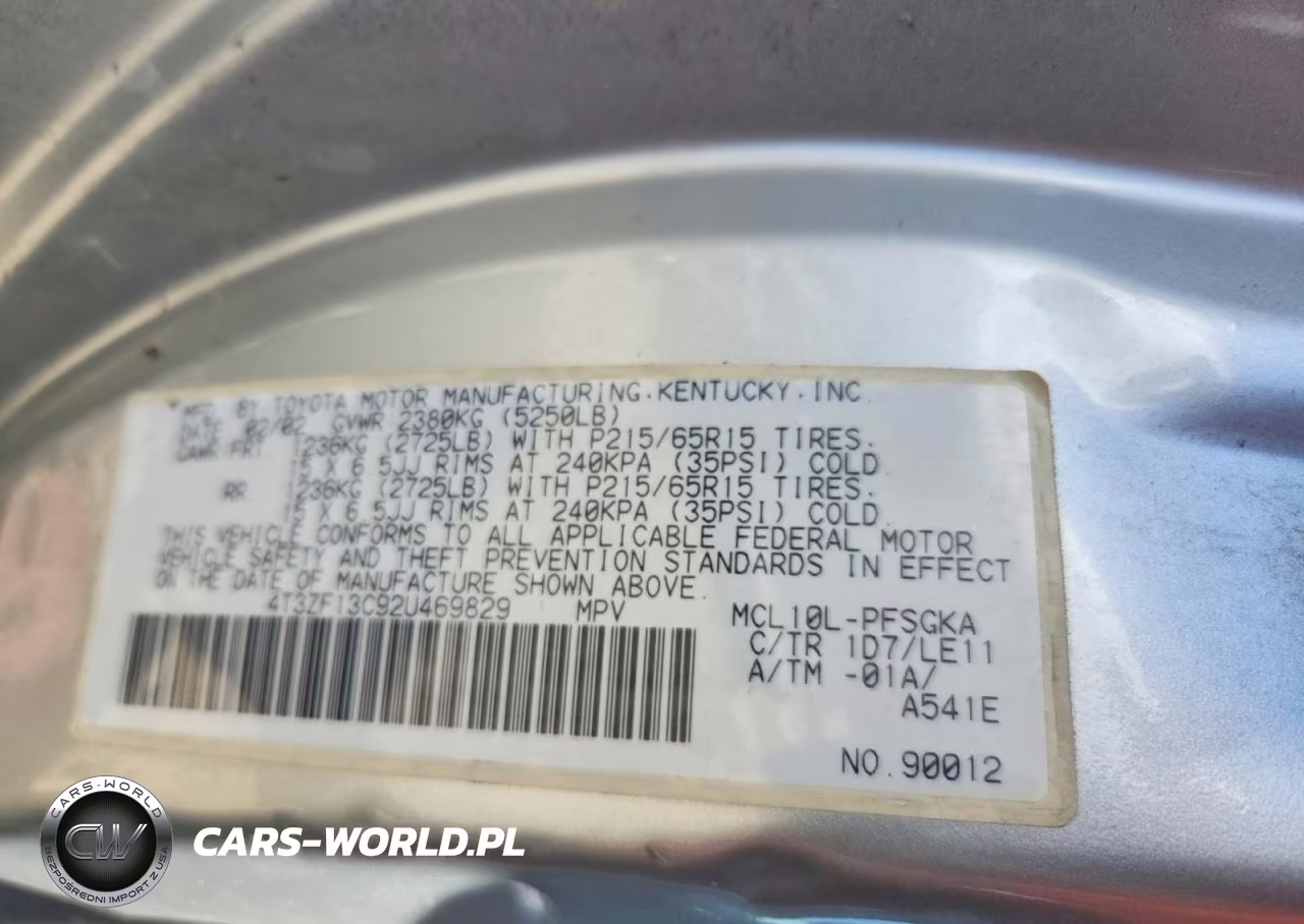 2002 Toyt Sienna VIN:4T3ZF13C92U469829 - 13