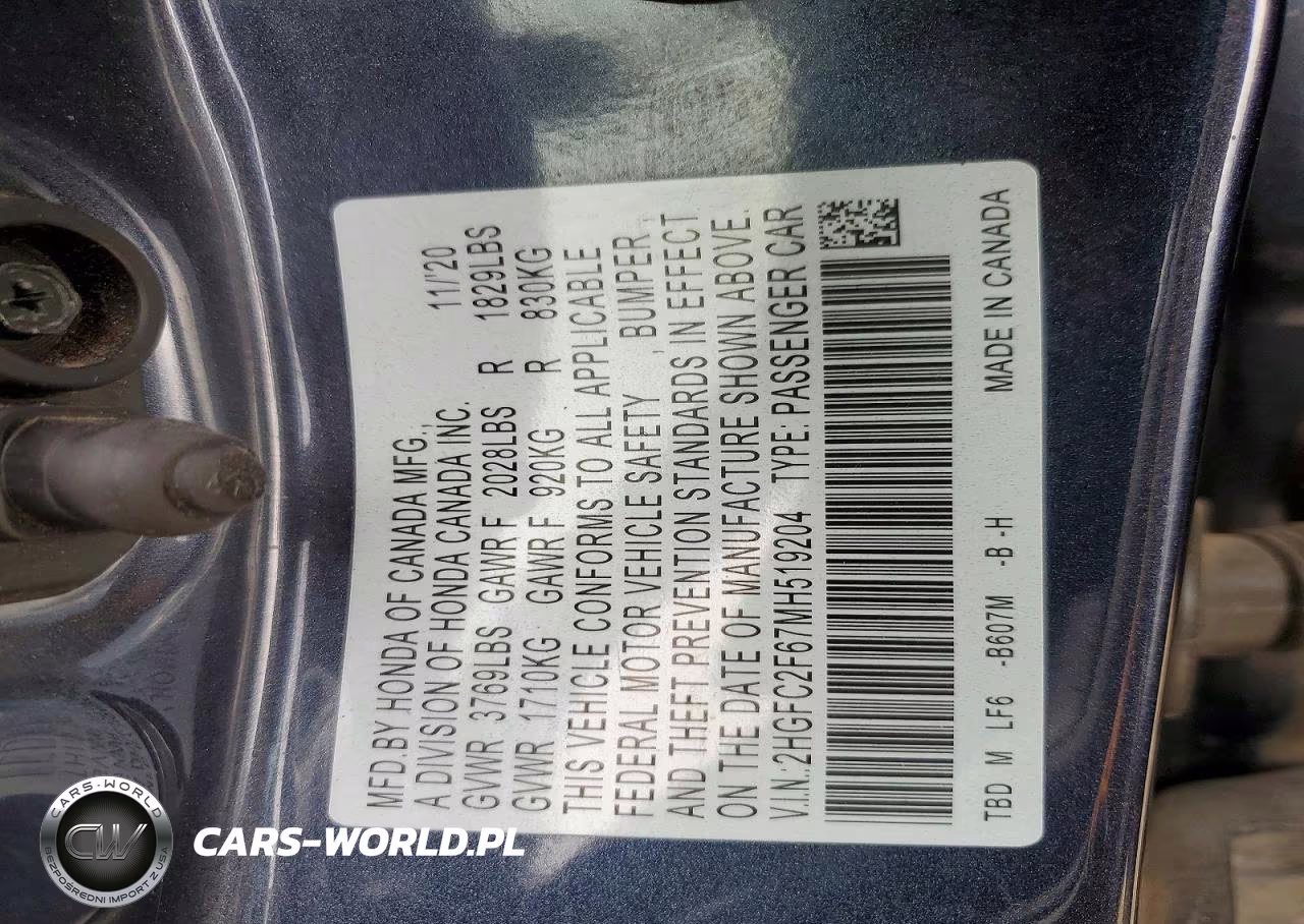 2021 Honda Civic Lx VIN:2HGFC2F67MH519204 - 13