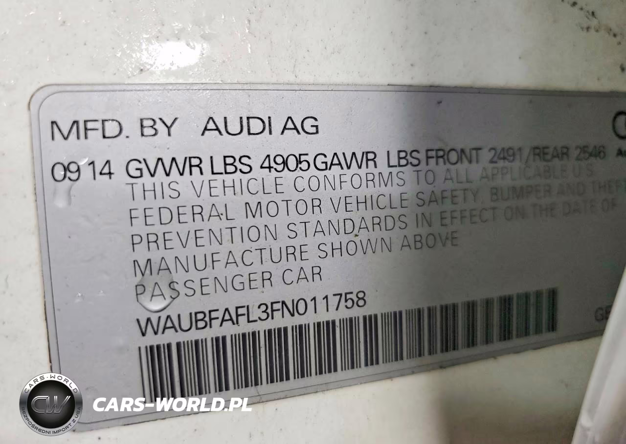 2015 Audi A4 Premium VIN:WAUBFAFL3FN011758 - 12