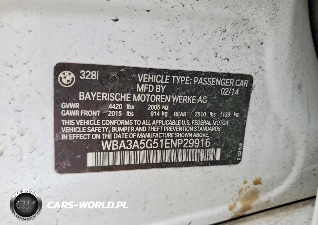 2014 BMW 328 I VIN:WBA3A5G51ENP29916 - 12