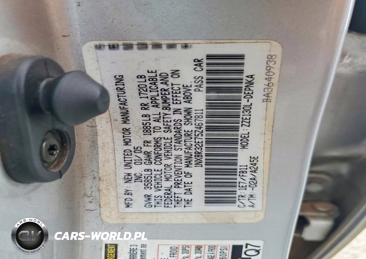 2005 Toyota Corolla Ce VIN:1NXBR32E75Z467811 - 12