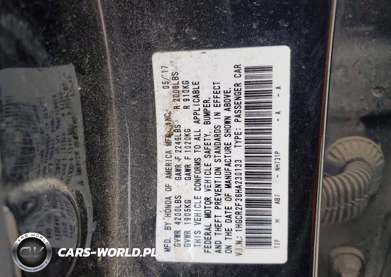 2017 Honda Accord Lx VIN:1HGCR2F36HA230133 - 12
