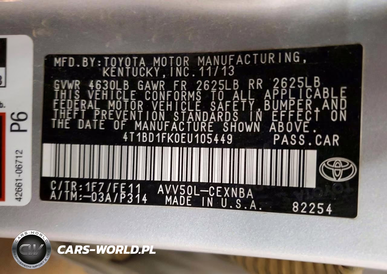 2014 Toyota Camry Hybrid Le VIN:4T1BD1FK0EU105449 - 12