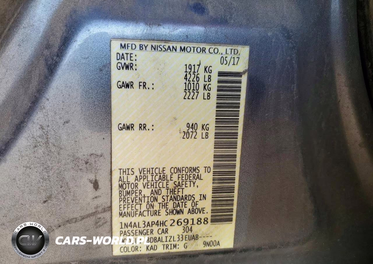 2017 Nissan Altima 2.5 Sv VIN:1N4AL3AP4HC269188 - 12