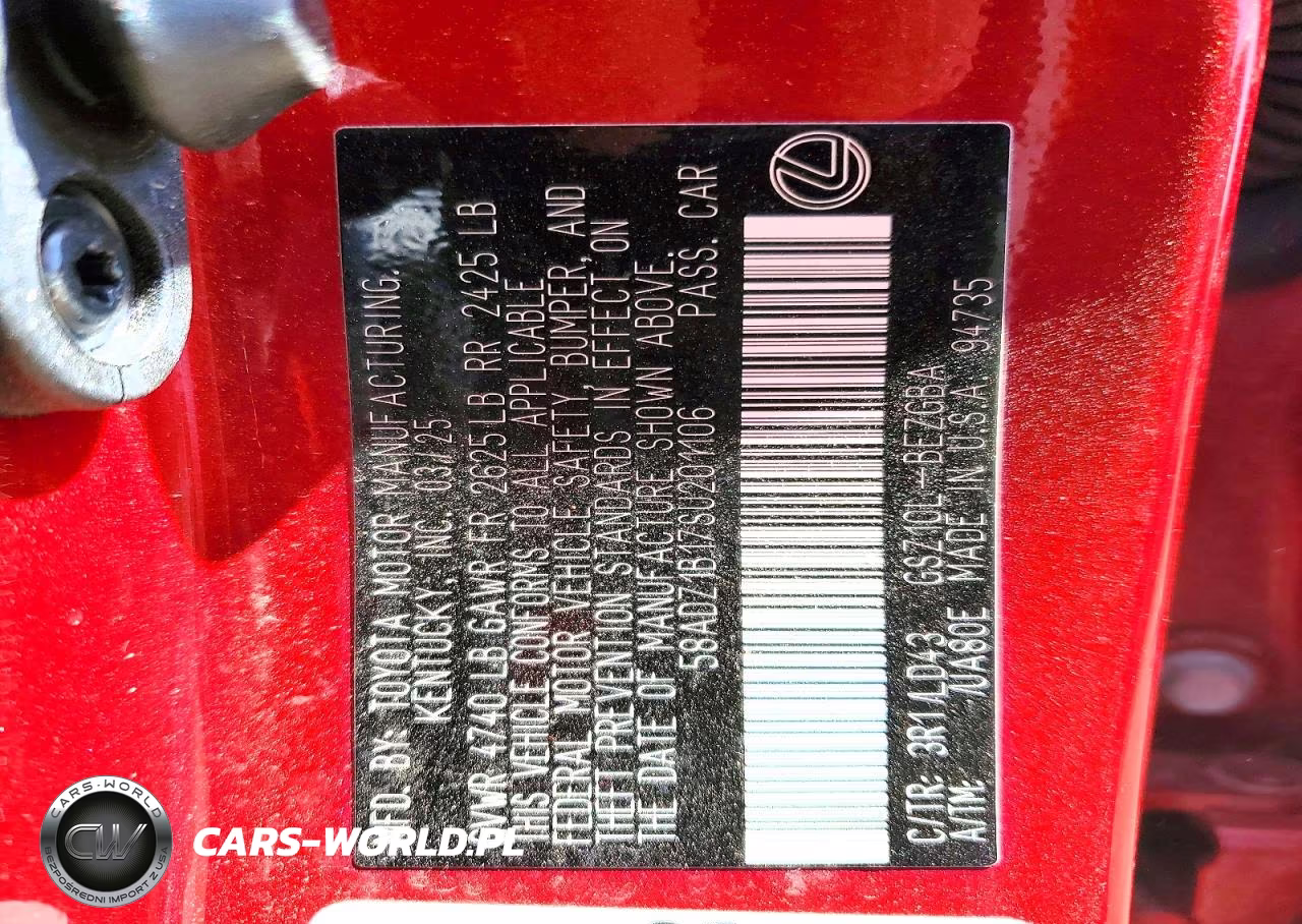 2025 Lexus Es 350 F Sport Design VIN:58ADZ1B17SU201106 - 12