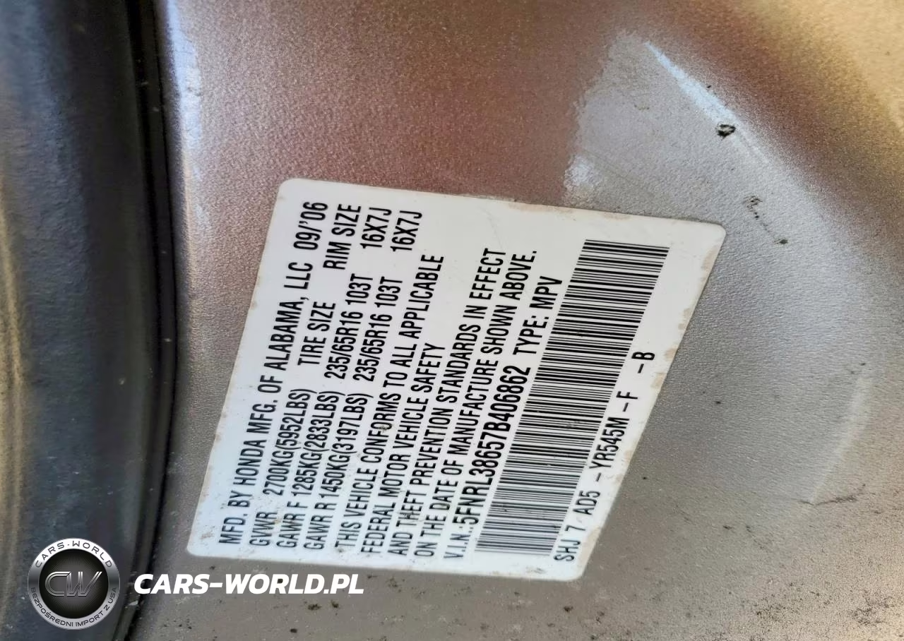 2007 Honda Odyssey Exl VIN:5FNRL38657B406862 - 14