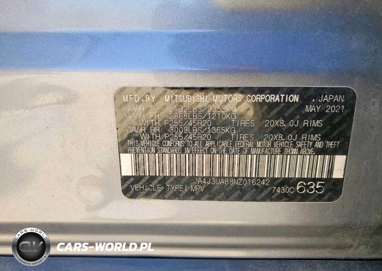 2022 Mitsubishi Outlander Se VIN:JA4J3UA88NZ016242 - 14