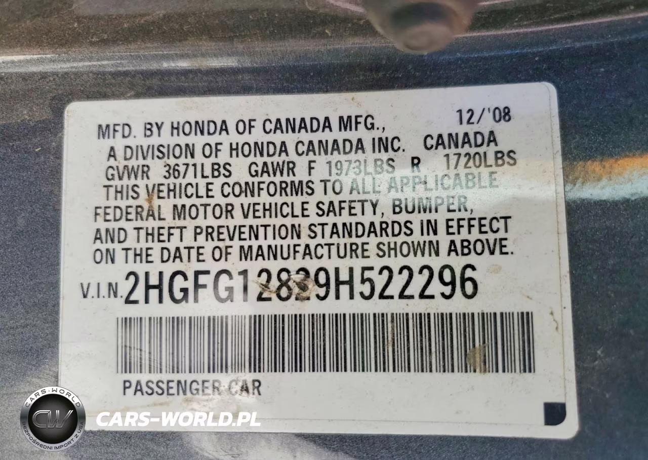 2009 Honda Civic Ex VIN:2HGFG12829H522296 - 12