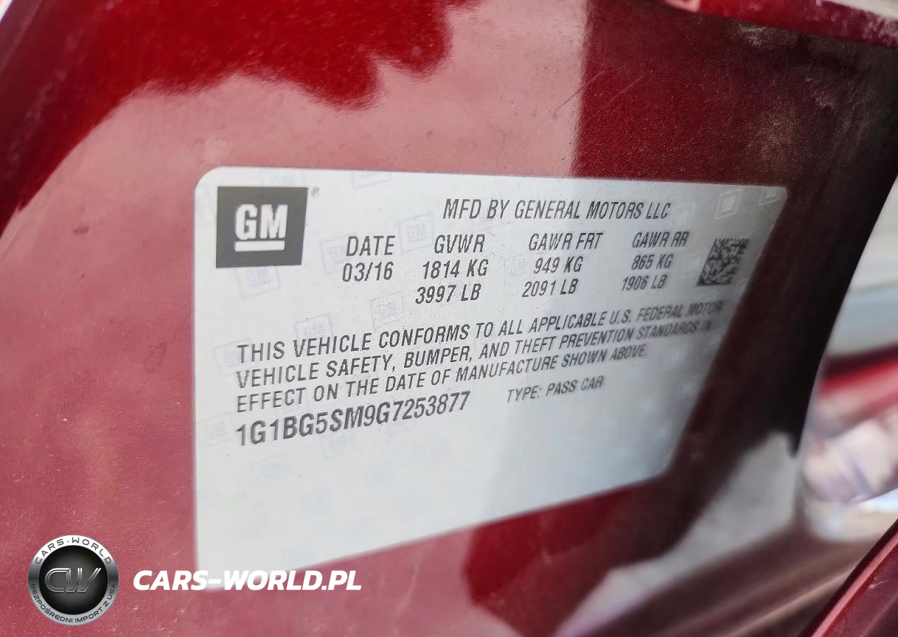 2016 Chevrolet Cruze Premier VIN:1G1BG5SM9G7253877 - 12