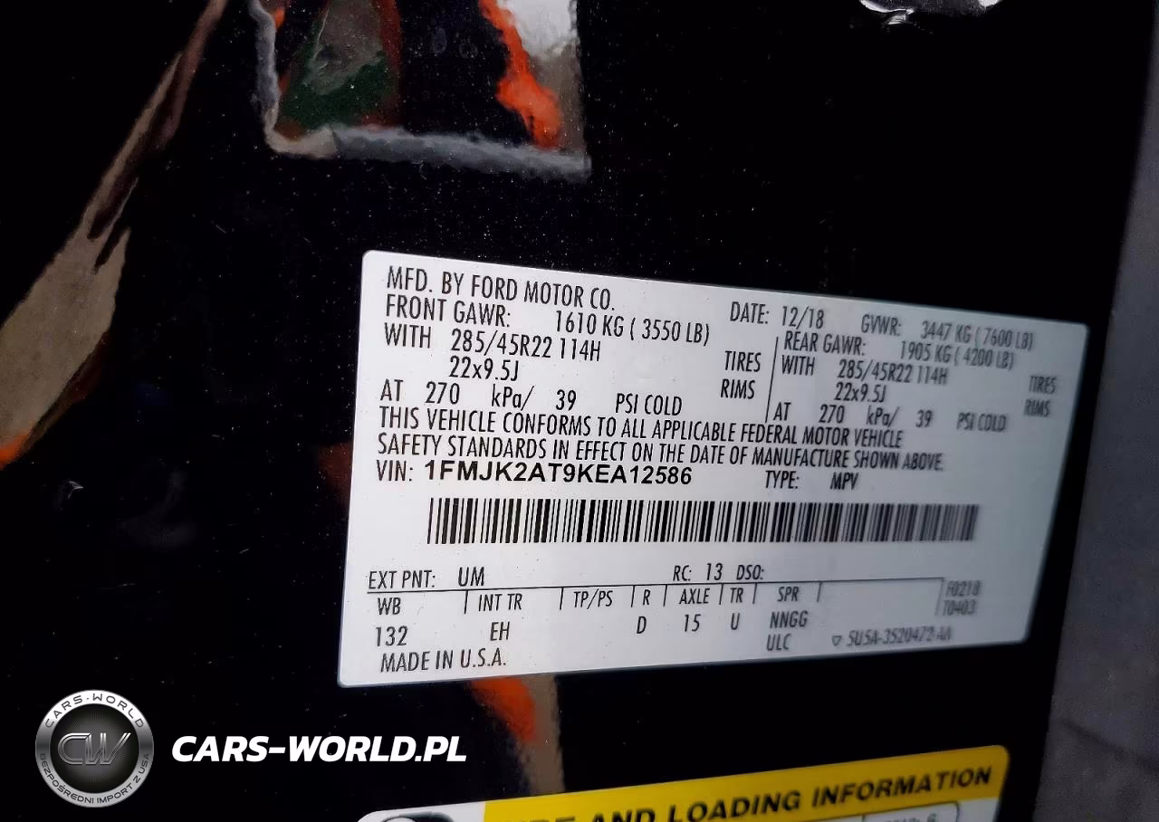 2019 Ford Expedition Max Limited VIN:1FMJK2AT9KEA12586 - 14