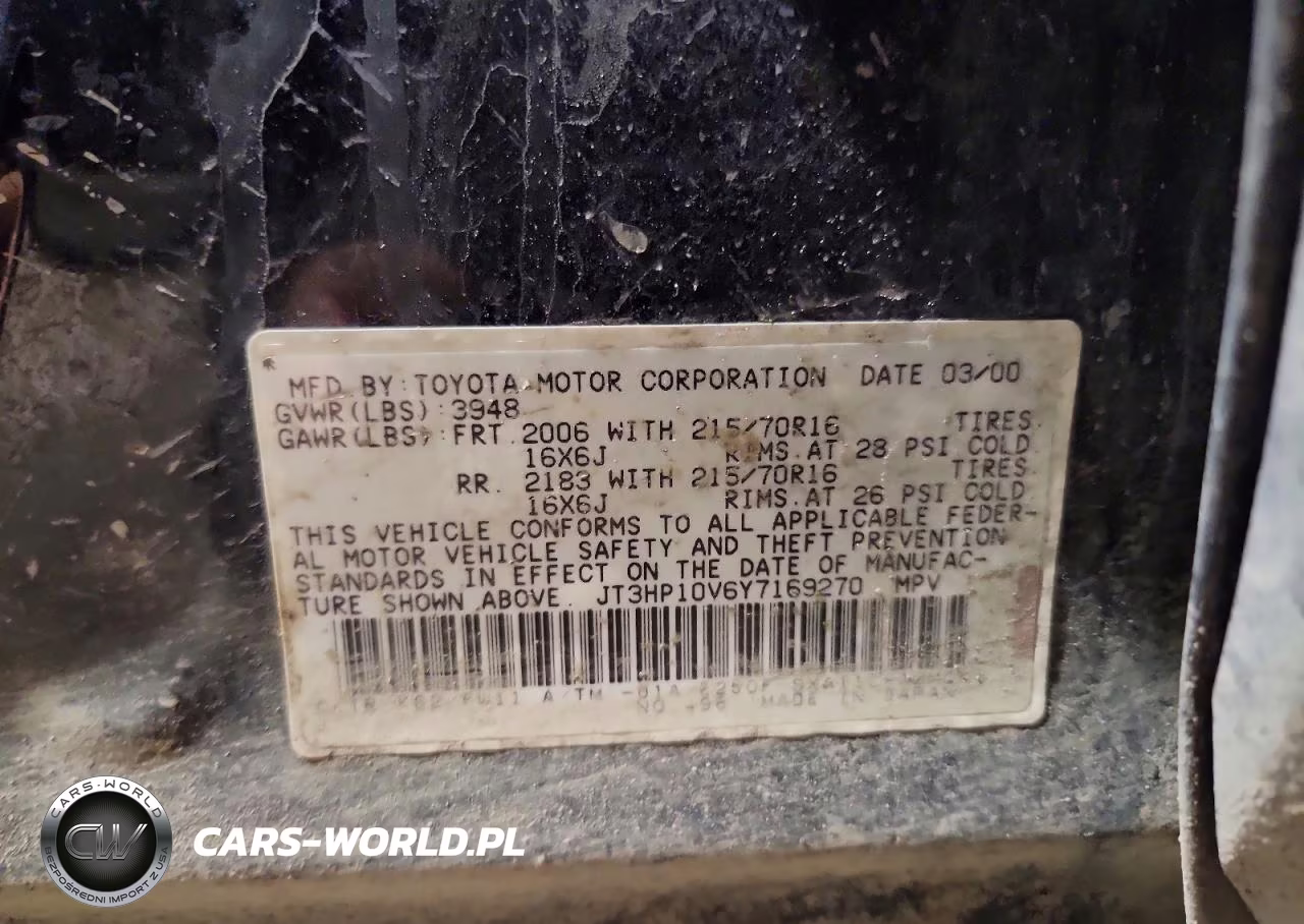 2000 Toyota Rav4 Base VIN:JT3HP10V6Y7169270 - 13