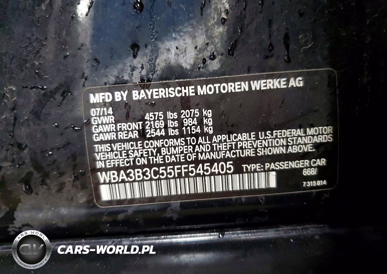 2015 BMW 328 Xi VIN:WBA3B3C55FF545405 - 12