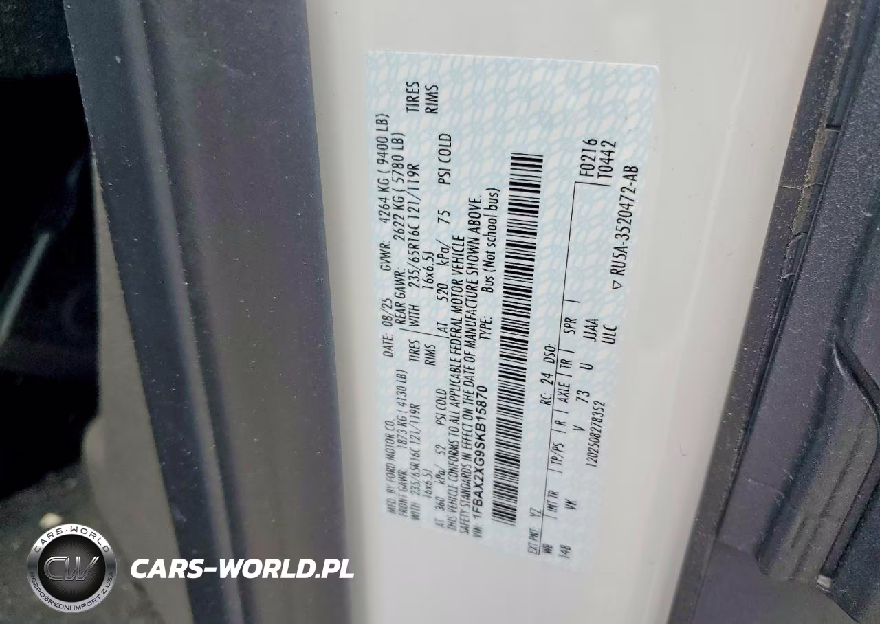 2025 Ford Transit T-350 VIN:1FBAX2XG9SKB15870 - 13
