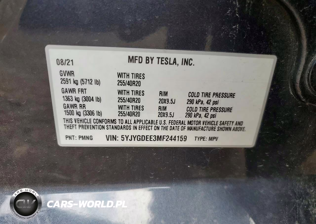 2021 Tesla Model Y VIN:5YJYGDEE3MF244159 - 12