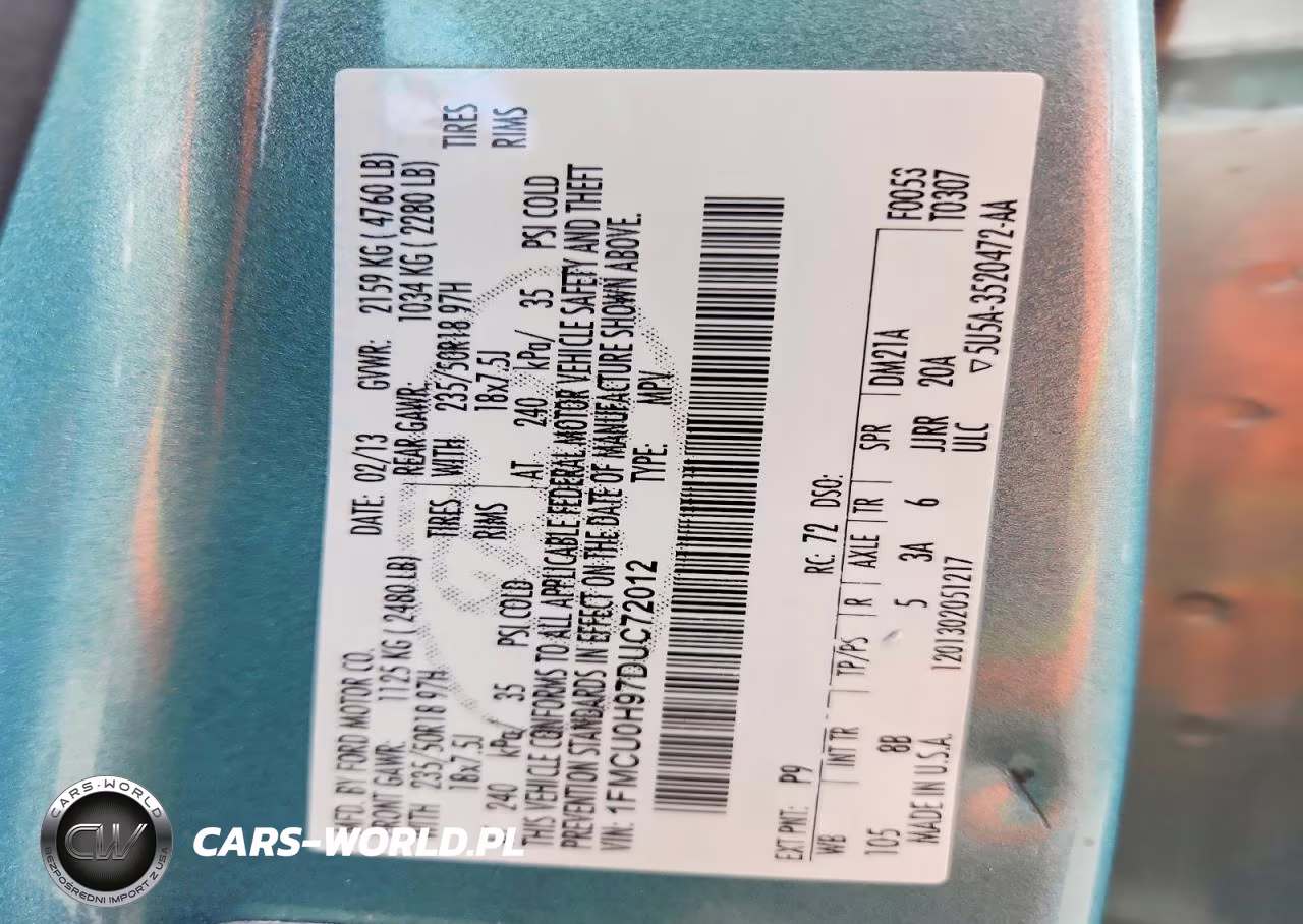 2013 Ford Escape Sel VIN:1FMCU0H97DUC72012 - 12