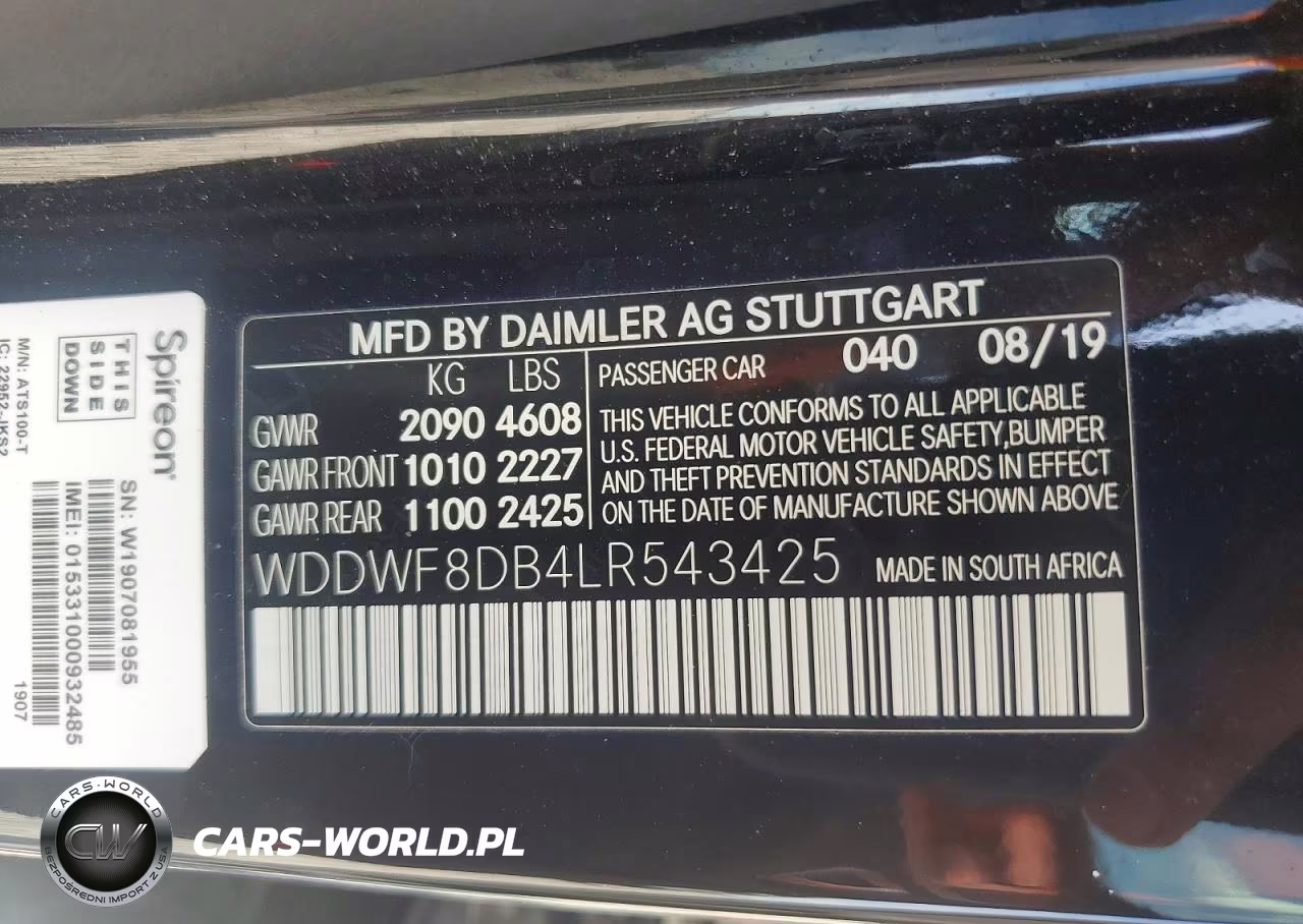 2020 Mercedes-Benz C 300 VIN:WDDWF8DB4LR543425 - 13
