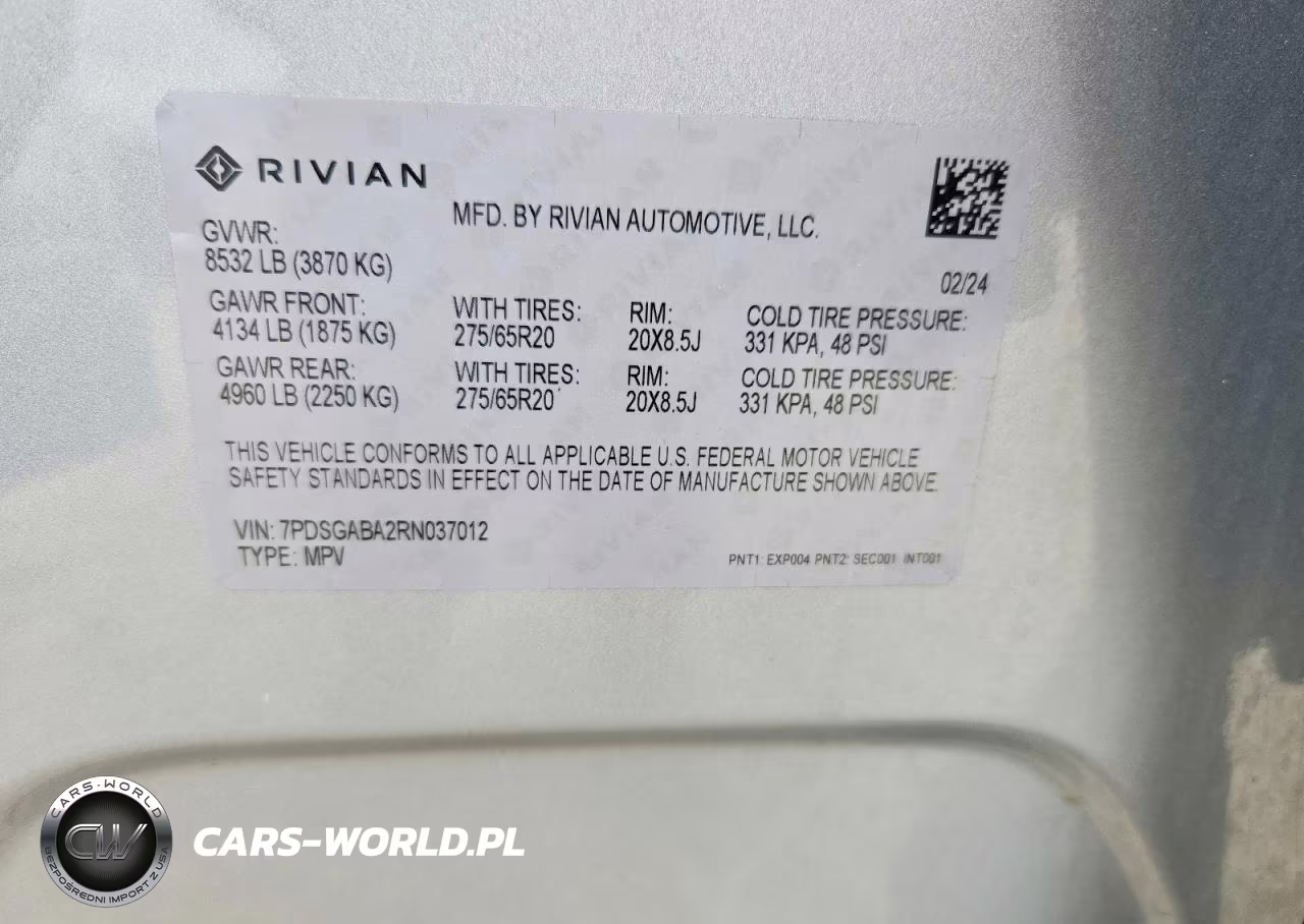 2024 Rivian R1S Adventure VIN:7PDSGABA2RN037012 - 12