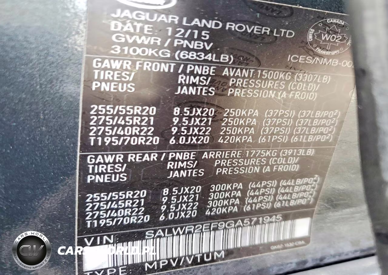 2016 Land Rover Range Rover Sport Sc VIN:SALWR2EF9GA571945 - 13
