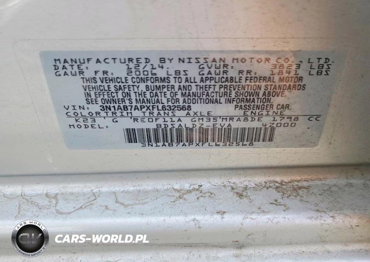 2015 Niss Sentra VIN:3N1AB7APXFL632568 - 12