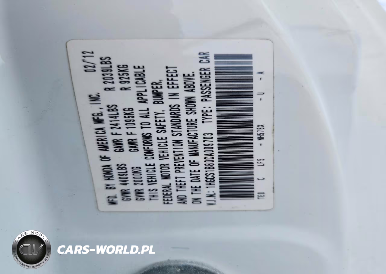 2012 Honda Accord Exl VIN:1HGCS1B80CA009703 - 12