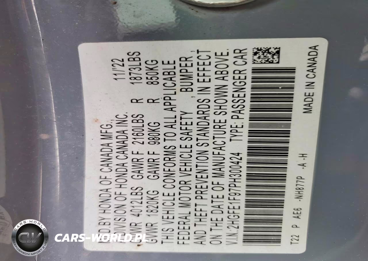2023 Honda Civic Touring VIN:2HGFE1F97PH300424 - 12
