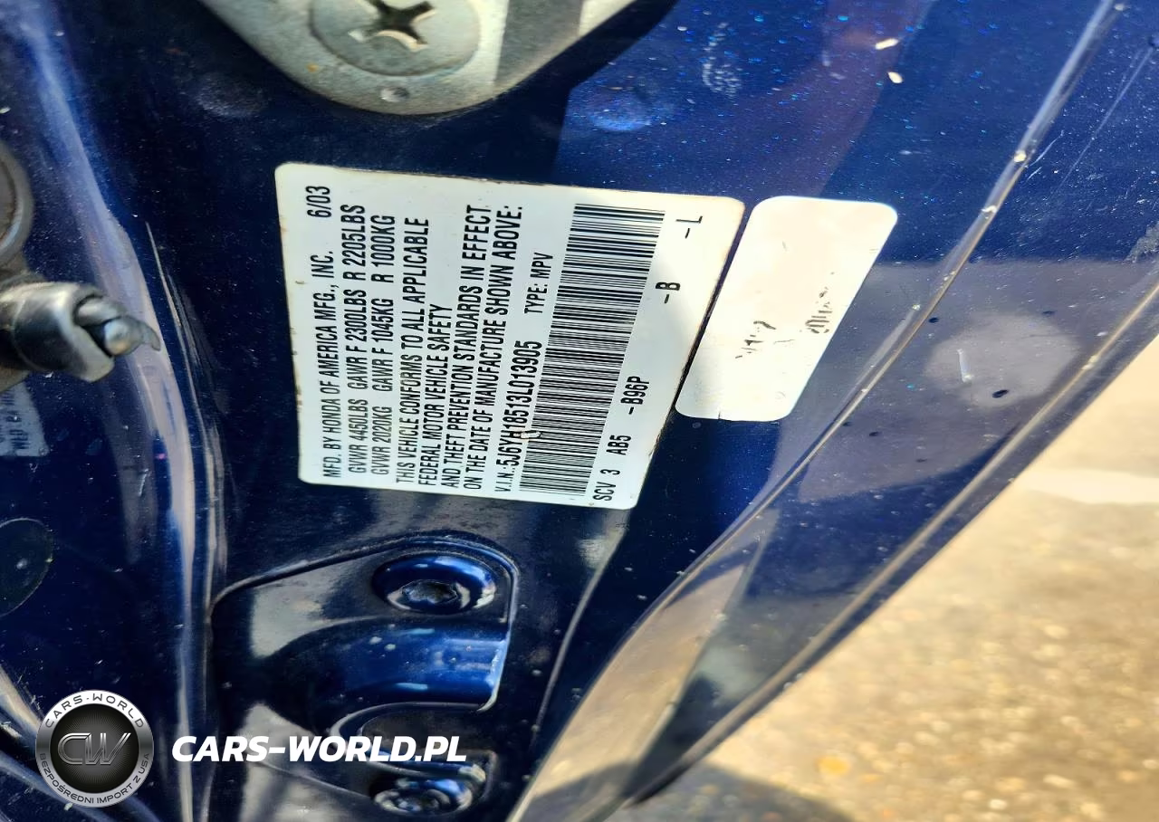 2003 Honda Element Ex VIN:5J6YH18513L013905 - 12