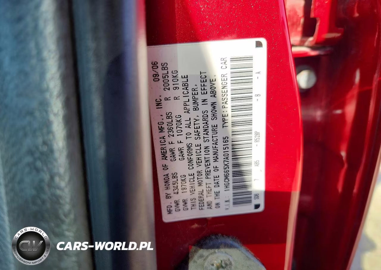 2007 Honda Accord Ex VIN:1HGCM665X7A015165 - 12