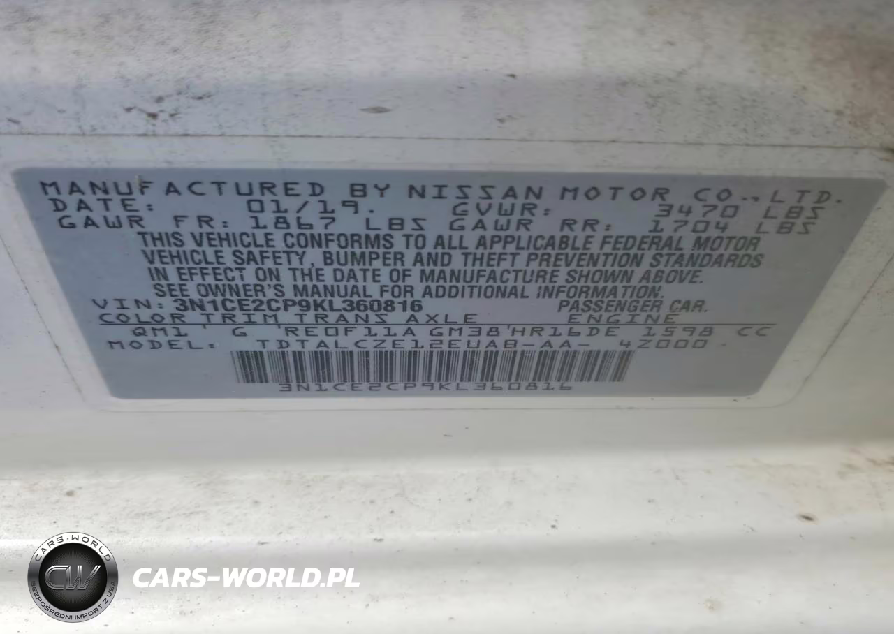 2019 Nissan Versa Note S VIN:3N1CE2CP9KL360816 - 12