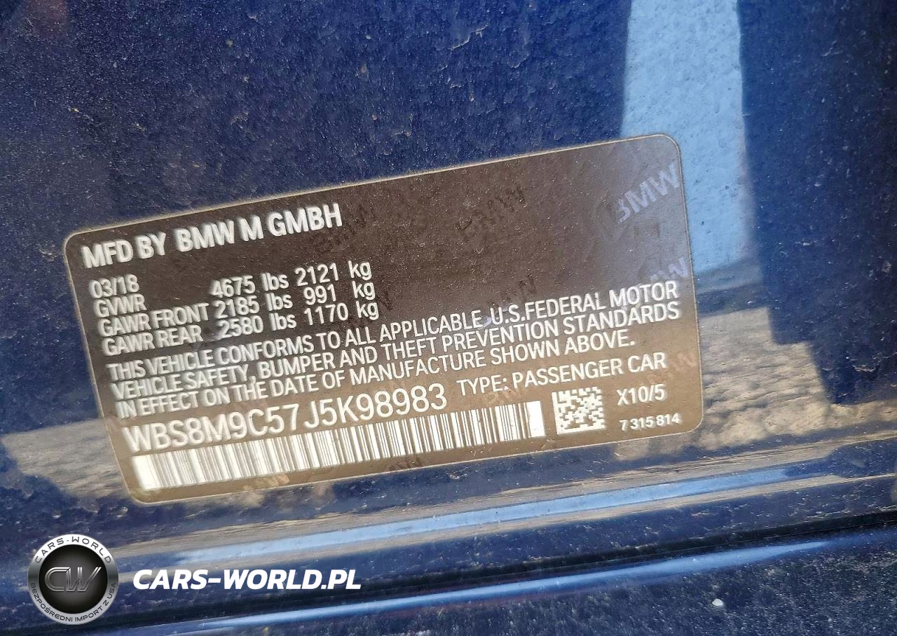 2018 BMW M3 VIN:WBS8M9C57J5K98983 - 12