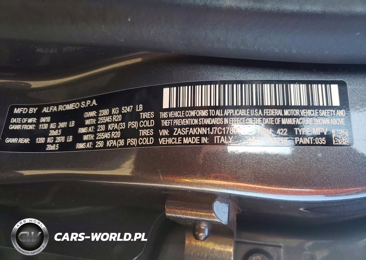 2018 Alfa Romeo Stelvio Ti Sport VIN:ZASFAKNN1J7C17807 - 12