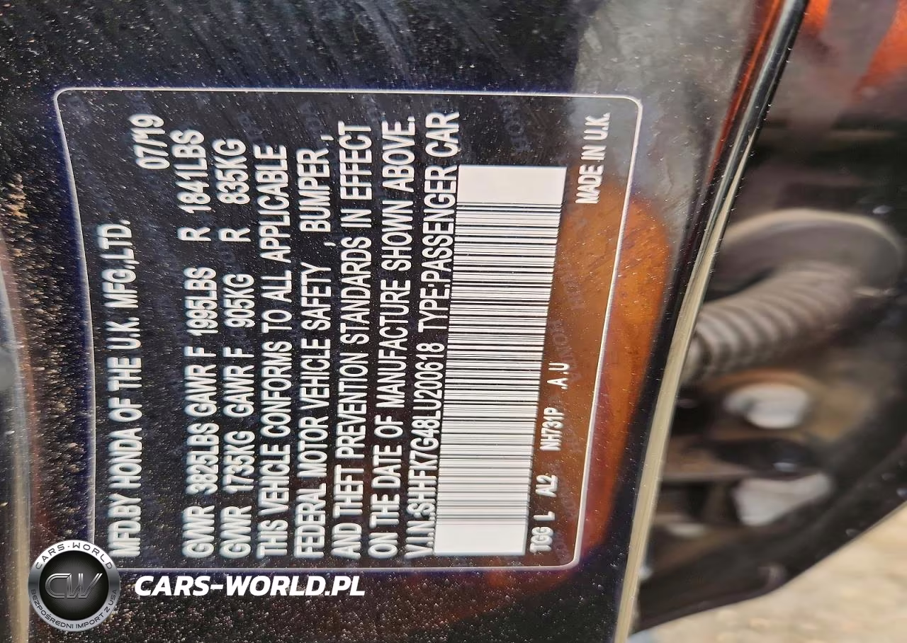 2020 Honda Civic Sport VIN:SHHFK7G48LU200618 - 12