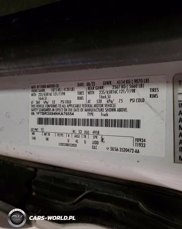 2022 Ford Transit VIN:1FTBR3X84NKA76554 - 13