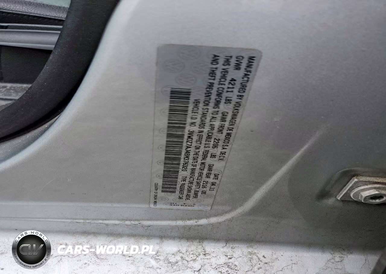 2011 Volkswagen Jetta Se VIN:3VWDZ7AJ4BM376320 - 12