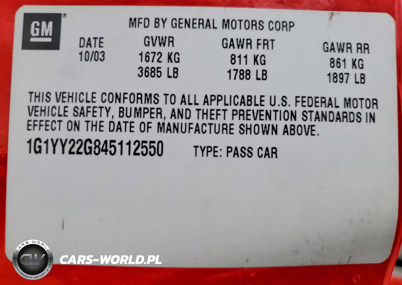 2004 Chevrolet Corvette VIN:1G1YY22G845112550 - 12